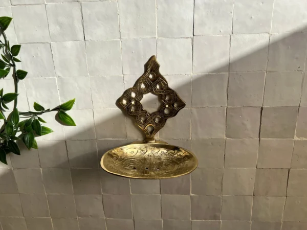 Wall Mounted Unlacquered Brass Soap Dish – Handmade Antique Soap Holder by PureSinkCo | NEJMA Collection - Image 5