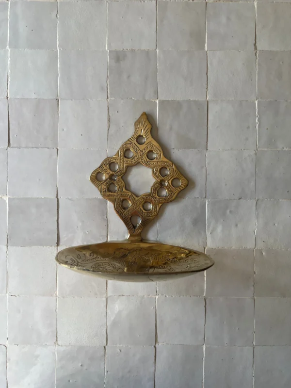 Wall Mounted Unlacquered Brass Soap Dish – Handmade Antique Soap Holder by PureSinkCo | NEJMA Collection - Image 2